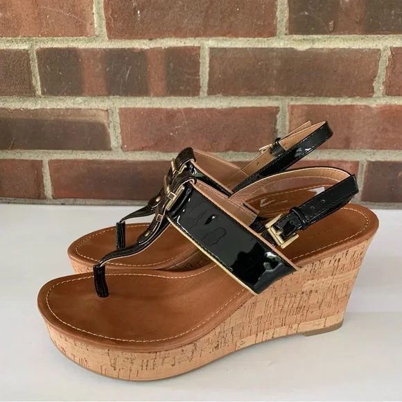 Tommy Hilfiger Womens Maree Black slingback Wedge  Sandals Shoes US 8.5 M - Picture 5 of 9